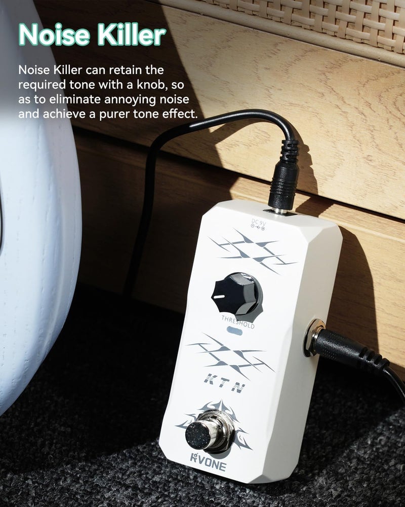 RVONE Noise Gate Guitar Pedal, Intelligent Noise Suppressor Pedal with Smart Threshold Control, Noise Killer Guitar Pedal, True Bypass & Aluminum Case, Analog Guitar Effects Pedal - Image 4